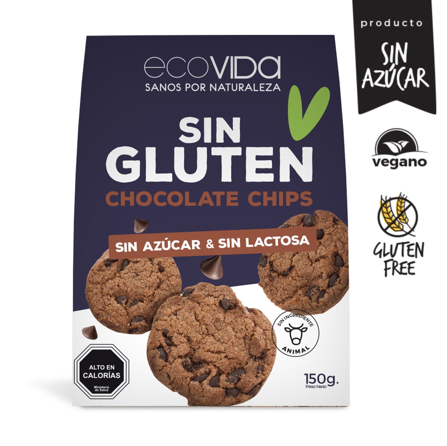 Galleta Sin Gluten Chocochips 150 G Ecovida Sanos por naturaleza